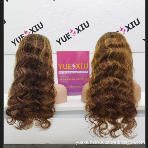 150% 200% Density Wholesale Vendor Raw Brazilian HD Transparent Swiss Glueless  Full Lace Frontal Highlight Human Hair Wigs